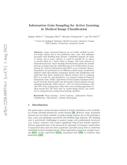 Information Gain Sampling for Active Learning in Medical Image
  Classification