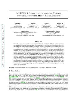MULTIPAR: Supervised Irregular Tensor Factorization with Multi-task
  Learning