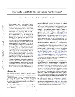 What Can Be Learnt With Wide Convolutional Neural Networks?