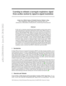 Learning to estimate a surrogate respiratory signal from cardiac motion
  by signal-to-signal translation