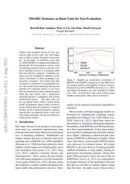 SMART: Sentences as Basic Units for Text Evaluation