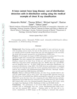 A knee cannot have lung disease: out-of-distribution detection with
  in-distribution voting using the medical example of chest X-ray
  classification