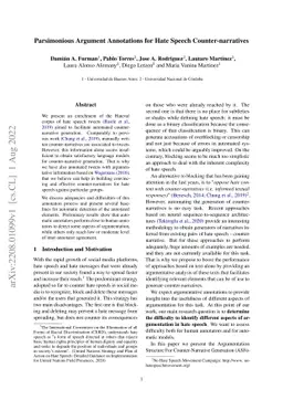 Parsimonious Argument Annotations for Hate Speech Counter-narratives