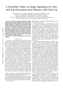 A Feasibility Study on Image Inpainting for Non-cleft Lip Generation
  from Patients with Cleft Lip