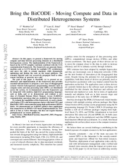 Bring the BitCODE -- Moving Compute and Data in Distributed
  Heterogeneous Systems