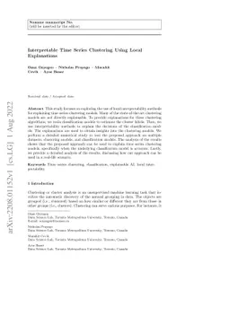 Interpretable Time Series Clustering Using Local Explanations