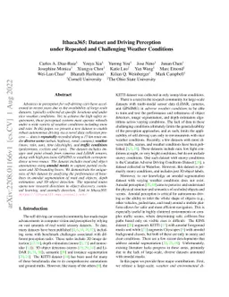 Ithaca365: Dataset and Driving Perception under Repeated and Challenging
  Weather Conditions