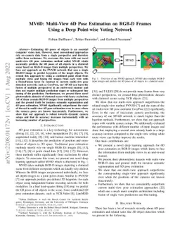 MV6D: Multi-View 6D Pose Estimation on RGB-D Frames Using a Deep
  Point-wise Voting Network