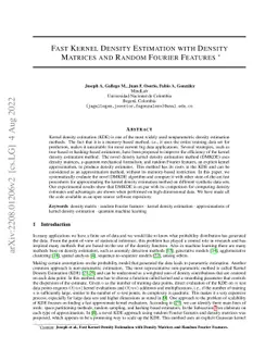 Fast Kernel Density Estimation with Density Matrices and Random Fourier
  Features