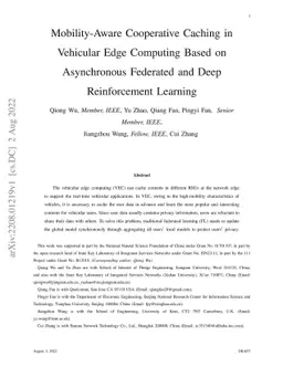Mobility-Aware Cooperative Caching in Vehicular Edge Computing Based on
  Asynchronous Federated and Deep Reinforcement Learning