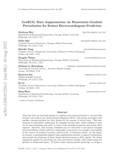 GeoECG: Data Augmentation via Wasserstein Geodesic Perturbation for
  Robust Electrocardiogram Prediction