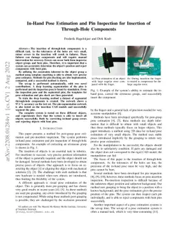 In-Hand Pose Estimation and Pin Inspection for Insertion of Through-Hole
  Components