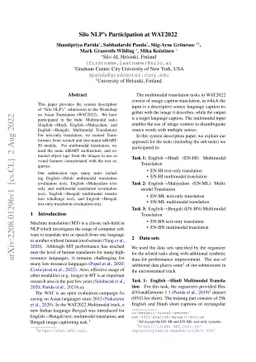 Silo NLP's Participation at WAT2022