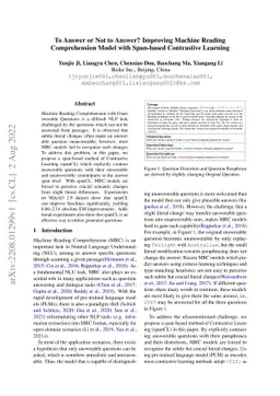 To Answer or Not to Answer? Improving Machine Reading Comprehension
  Model with Span-based Contrastive Learning