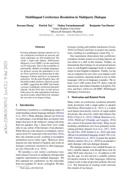 Multilingual Coreference Resolution in Multiparty Dialogue
