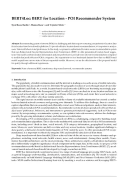 BERT4Loc: BERT for Location -- POI Recommender System