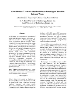 Multi-Module G2P Converter for Persian Focusing on Relations between
  Words