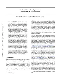 DAPDAG: Domain Adaptation via Perturbed DAG Reconstruction