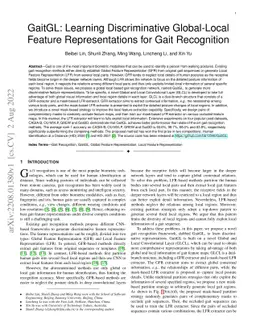 GaitGL: Learning Discriminative Global-Local Feature Representations for
  Gait Recognition