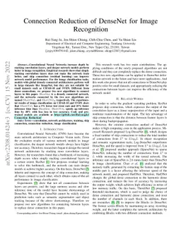 Connection Reduction of DenseNet for Image Recognition