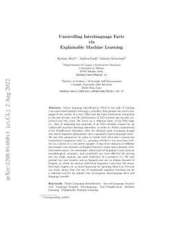 Unravelling Interlanguage Facts via Explainable Machine Learning