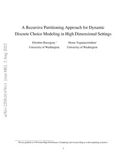 A Recursive Partitioning Approach for Dynamic Discrete Choice Modeling in High Dimensional Settings