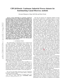 CIPCaD-Bench: Continuous Industrial Process datasets for benchmarking
  Causal Discovery methods