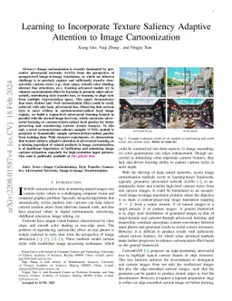 Learning to Incorporate Texture Saliency Adaptive Attention to Image
  Cartoonization