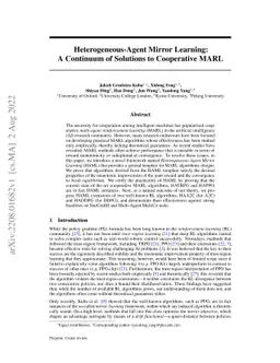 Heterogeneous-Agent Mirror Learning: A Continuum of Solutions to
  Cooperative MARL