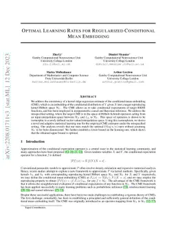 Optimal Rates for Regularized Conditional Mean Embedding Learning