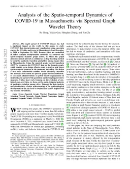 Analysis of the Spatio-temporal Dynamics of COVID-19 in Massachusetts
  via Spectral Graph Wavelet Theory