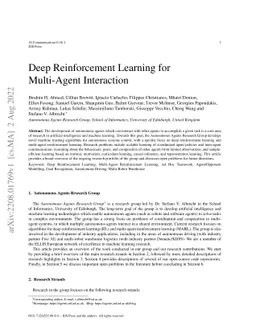 Deep Reinforcement Learning for Multi-Agent Interaction