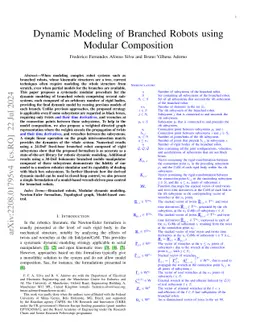 Dynamic Modeling of Branched Robots using Modular Composition
