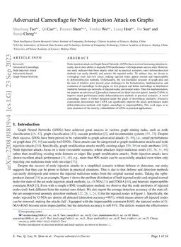 Adversarial Camouflage for Node Injection Attack on Graphs