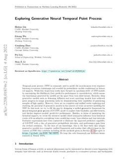 Exploring Generative Neural Temporal Point Process