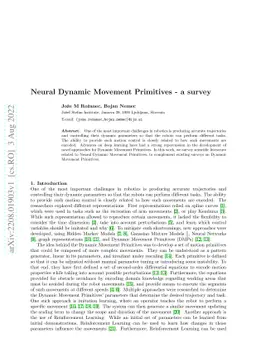 Neural Dynamic Movement Primitives -- a survey