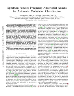 Spectrum Focused Frequency Adversarial Attacks for Automatic Modulation
  Classification