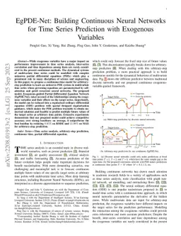 EgPDE-Net: Building Continuous Neural Networks for Time Series
  Prediction with Exogenous Variables