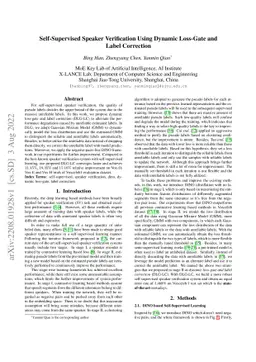 Self-Supervised Speaker Verification Using Dynamic Loss-Gate and Label
  Correction