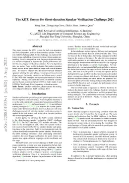 The SJTU System for Short-duration Speaker Verification Challenge 2021