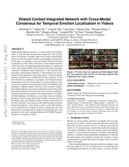 Dilated Context Integrated Network with Cross-Modal Consensus for
  Temporal Emotion Localization in Videos