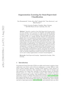 Augmentation Learning for Semi-Supervised Classification