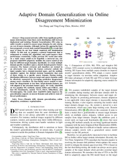 Adaptive Domain Generalization via Online Disagreement Minimization