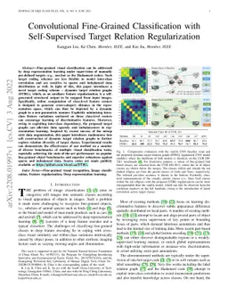 Convolutional Fine-Grained Classification with Self-Supervised Target
  Relation Regularization