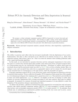 Robust PCA for Anomaly Detection and Data Imputation in Seasonal Time
  Series