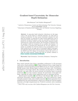 Gradient-based Uncertainty for Monocular Depth Estimation
