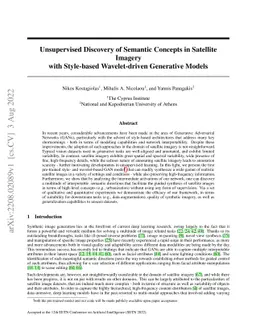 Unsupervised Discovery of Semantic Concepts in Satellite Imagery with
  Style-based Wavelet-driven Generative Models