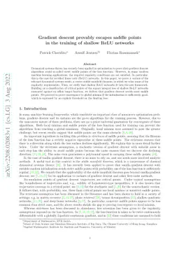 Gradient descent provably escapes saddle points in the training of
  shallow ReLU networks
