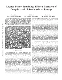 Layered Binary Templating: Efficient Detection of Compiler- and
  Linker-introduced Leakage
