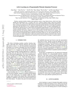 Active Learning on a Programmable Photonic Quantum Processor
